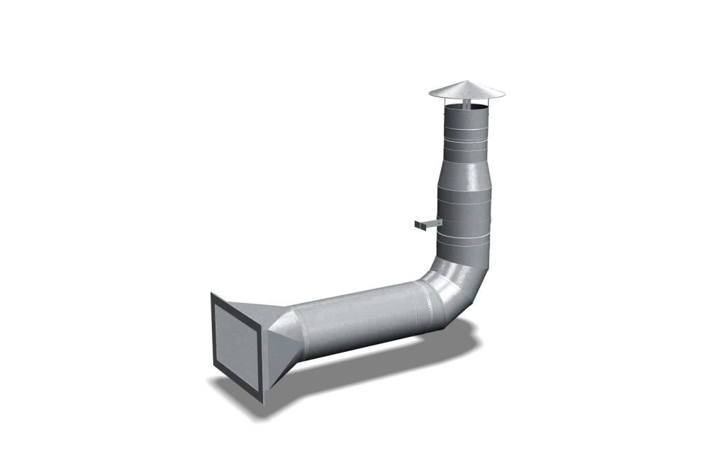 Sistema de ventilación armado con piezas reales de fábrica