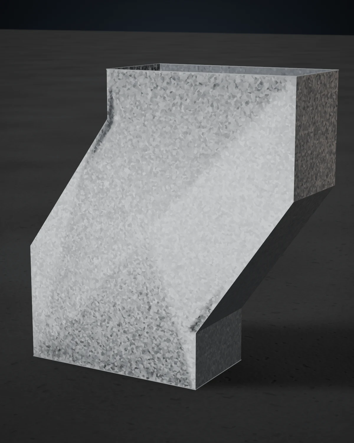 Desvío lateral de chapa galvanizada con punta diamante