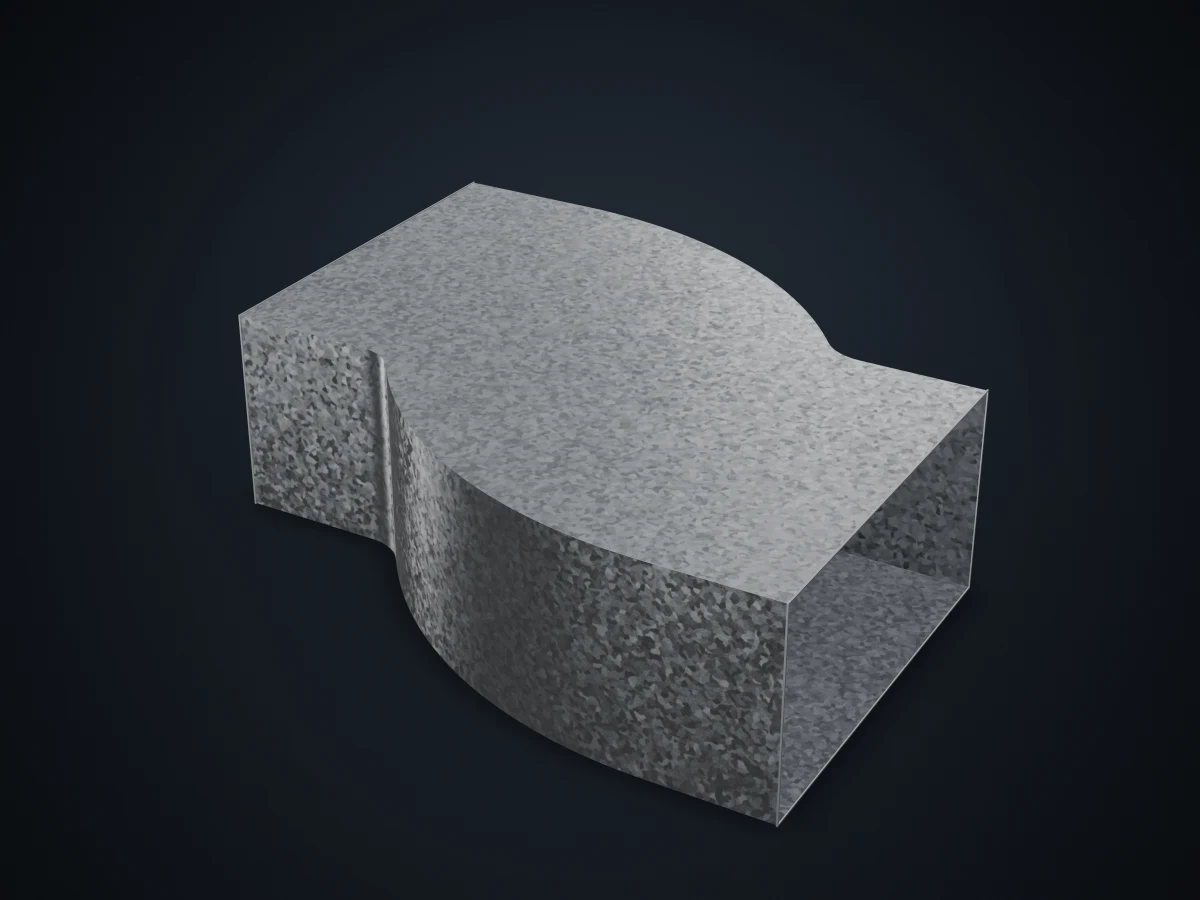 Desvío lateral curvo de chapa galvanizada