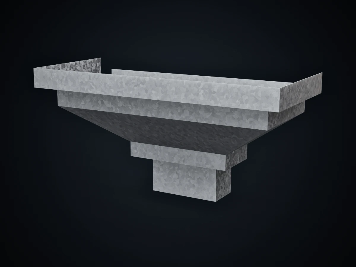 Recolector americano de chapa galvanizada con salida 10 × 5 cm