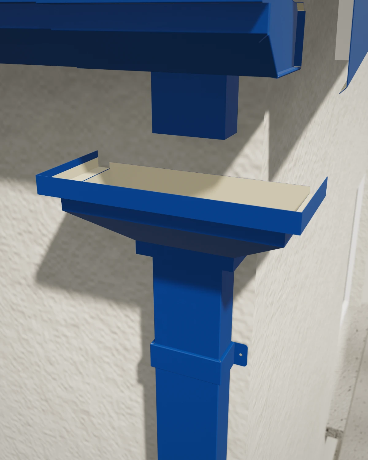 Embudo colector azul milenium con el interior color crema