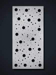Panel decorativo de chapa G1 Cosmos, cortado con láser