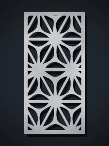 Panel decorativo de chapa G12 Flor de Pétalos, cortado con láser