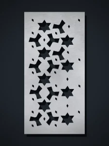 Panel decorativo de chapa G14 Abstracto 3, cortado con láser