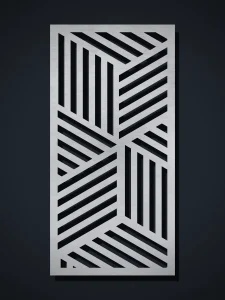 Panel decorativo de chapa G15 Cubo, cortado con láser