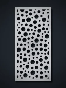 Panel decorativo de chapa G4 Burbujas, cortado con láser