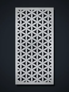 Panel decorativo de chapa G5 Flor de la Vida, cortado con láser