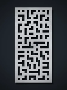 Panel decorativo de chapa G6 Tetris, cortado con láser