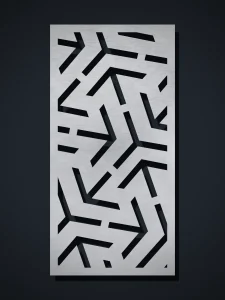 Panel decorativo de chapa G7 Flechas, cortado con láser