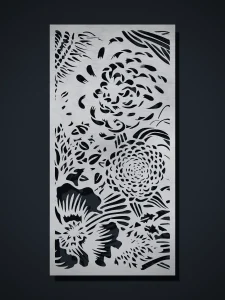 Dibujo N5 Flores Japonesas de la galería de paneles decorativos, para cortar con láser