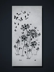 Panel decorativo de chapa N7 Flor de Loto, cortado con láser
