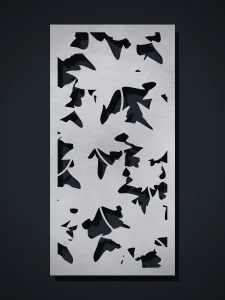 Panel decorativo de chapa O4 Hojas Otoño, cortado con láser
