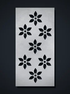 Panel decorativo de chapa O8 Flores Zig Zag, cortado con láser