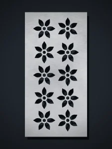 Panel decorativo de chapa O9 Flores, cortado con láser