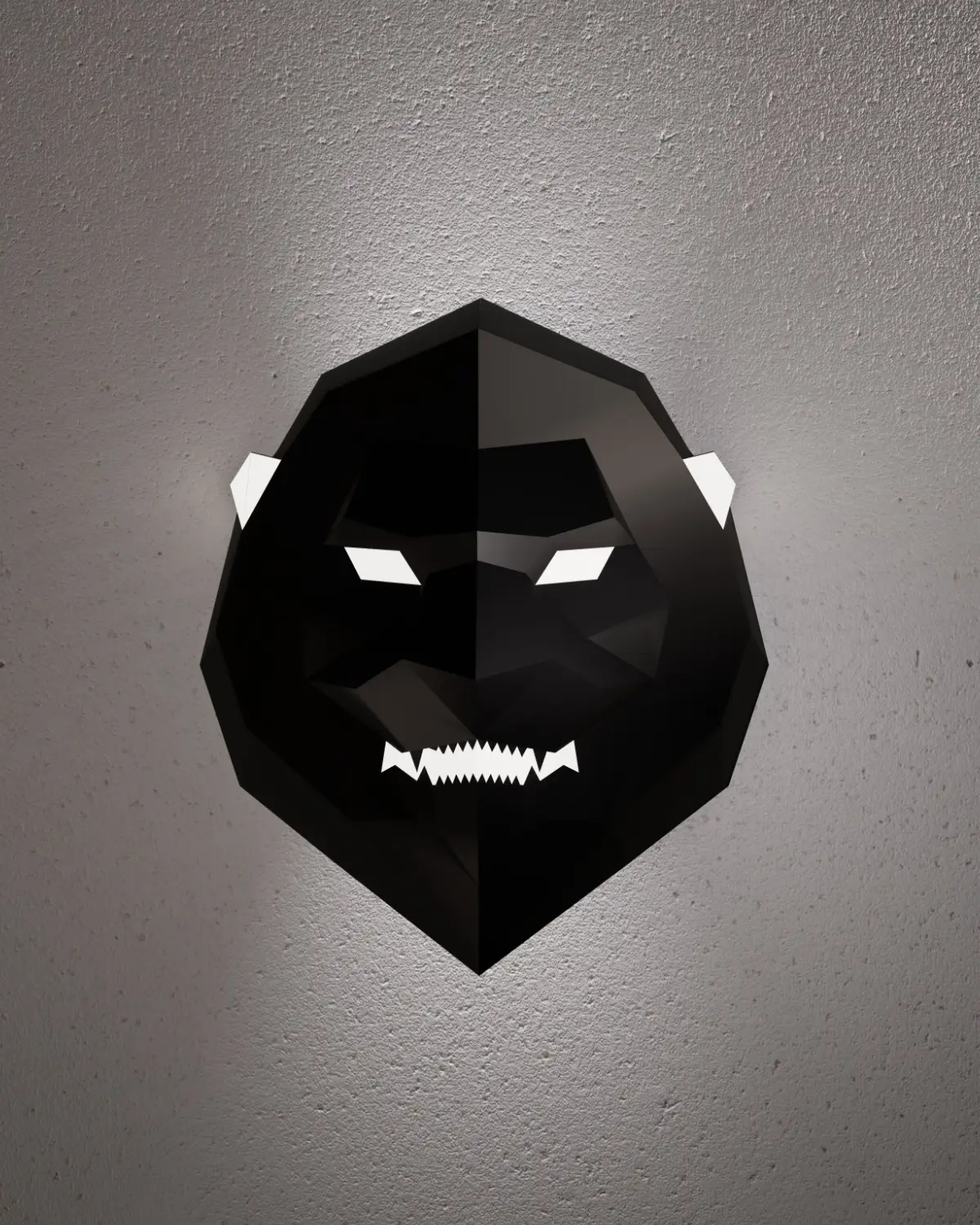 Aplique León Luz de chapa plegada encendido sobre una pared