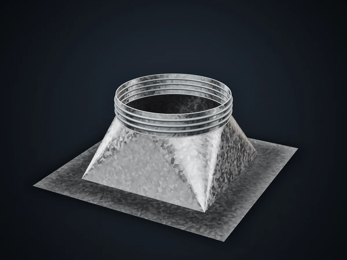 Base plana para sombrero eólico, de chapa galvanizada