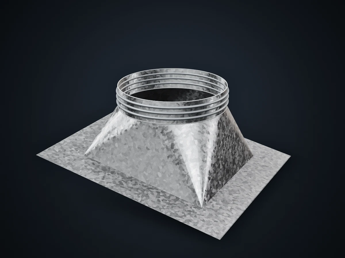 Base a un agua para sombrero eólico, de chapa galvanizada