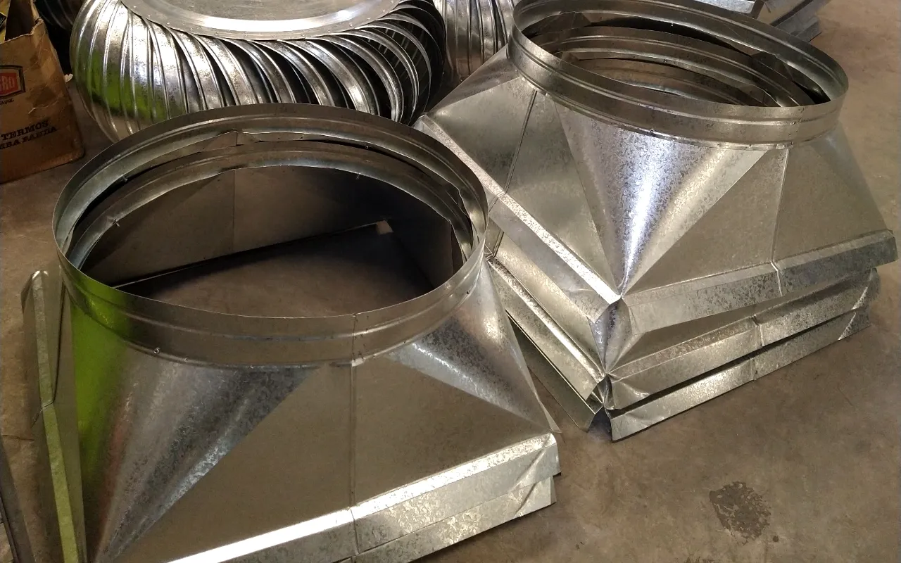 Base de eólico y sombreros eólicos de chapa galvanizada