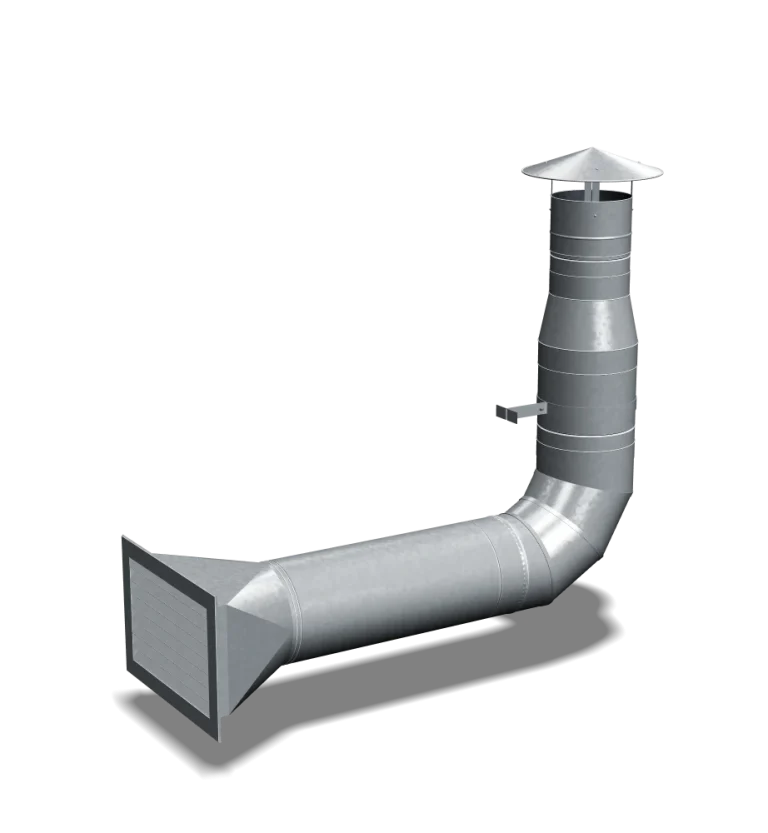 Sistema de ventilación armado con piezas reales de fábrica